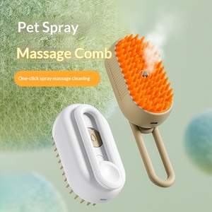 Brosse et peigne électriques portables pour toilettage d'animaux, avec fonction de pulvérisation et de massage, anti-poils volants, outil de démêlage pour chiens et chats - Product Image 2