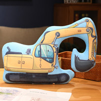 Oreiller en peluche imprimé de dessins animés de véhicules de transport, jouet pour enfants, cadeau de fête, avec motifs de voiture et d'avion, en coton PP