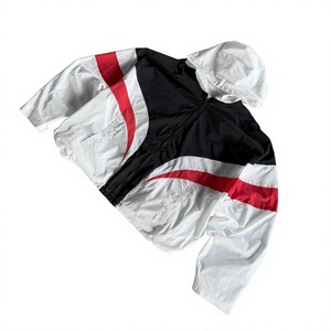 Men Polyester Jogger Sets Two Piece Set Patchwork Zip up Nylon Jacket and Track Pants Custom <b>Windbreaker</b> Nylon high quality - Product Image 1