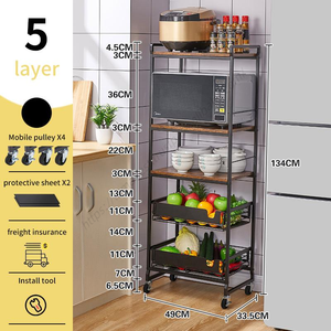 Étagère de rangement amovible en acier inoxydable à 5 niveaux pour four à micro-ondes, idéale pour la cuisine domestique – Vente en gros, excellente qualité - Product Image 5