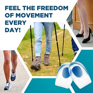 Coupelles de talon pour <span class=keywords><strong>tendinite</strong></span> d'achille et fasciite plantaire Lot de 2 inserts de chaussures en gel pour le soulagement de la douleur au talon, pour femmes et hommes - Product Image 5