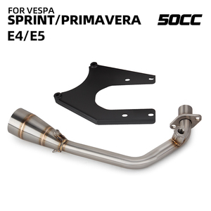 Modification d'échappement de moto, échappement 51 mm, tuyau avant de scooter avec support pour <span class=keywords><strong>Vespa</strong></span> Primavera <span class=keywords><strong>50cc</strong></span> 80CC Sprint 80CC <span class=keywords><strong>50CC</strong></span> 3V E4/E5 - Product Image 4