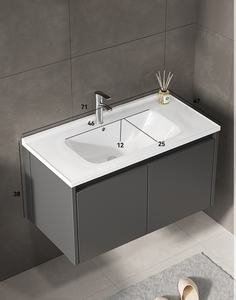 Mueble de baño moderno de lujo ligero, montado en la pared, con lavabo integrado. - Product Image 1