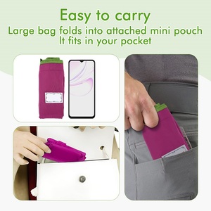 Sac fourre-tout pliable réutilisable en polyester Oxford, grande capacité, écologique, avec cordon de serrage, personnalisé en usine au Vietnam - Product Image 5