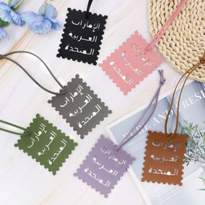 Nuevos Colgantes de Cuero PU con Alfabeto Árabe, Encantadores Amuletos de Letras Árabes para Bolsos, Elegantes Llaveros de Cuero, Creativos Colgantes para Bolsos - Product Image 3