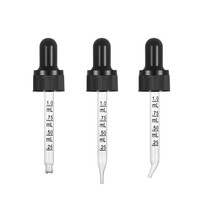 Pipette compte-gouttes en verre pour sérum, forme ronde, 18/410 20/400, avec bouchon en aluminium lisse pour flacon en verre