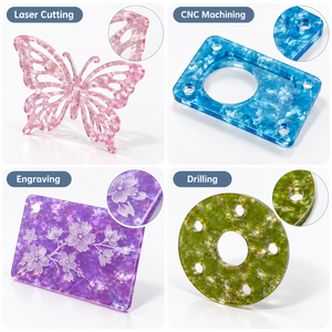 Lámina Acrílica Iridiscente con Efecto Perla, Placa Decorativa de PMMA con Acabado de Hielo Triturado para Corte Láser, Joyería, Accesorios para el Cabello y Manualidades - Product Image 5