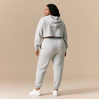 Vêtements pour Femme Mode Jogger Manches Longues Nude Pantalon de Survêtement et Sweat à Capuche Ensemble Épais Polaire 3 Pièces Ensemble
