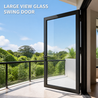 Porte à battant en aluminium double vitrage étanche pour villa, cuisine, hôtel de luxe, jardin, véranda, entrée
