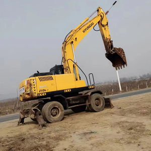Excavatrice sur pneus HYUNDAI 210W-7 210W-9 d'occasion en excellent état, 21 tonnes, moteur Cummins, PLC, moteur à engrenages, boîte de vitesses, pompe, 2021 - Product Image 3