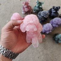 Offre Spéciale puces de cristal en résine naturelle chien en peluche fengshui guérison pas cher cadeau gravier de cristal artisanat folklorique pierre pour les invités