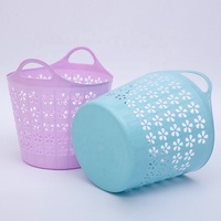 Panier à linge en plastique disponible Panier de rangement évidé Panier de rangement en plastique pour chambre à coucher Panier de rangement pour linge sale