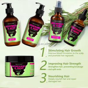 Etiqueta privada Orgánico Natural Anti Pérdida de cabello Biotina Romero Menta Mascarilla para el crecimiento del cabello Champú y acondicionador Productos para el cuidado - Product Image 6