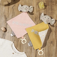 Nouvelle conception de serviettes en peluche, couverture en coton pour nouveau-né, couverture en coton, adorable poupée en peluche éléphant pour dormir