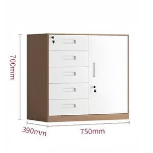 Armoire de classement murale en acier, mobilier de bureau sécurisé, <span class=keywords><strong>casier</strong></span> en acier à 1 porte, armoire basse à <span class=keywords><strong>5</strong></span> <span class=keywords><strong>tiroirs</strong></span>, <span class=keywords><strong>casier</strong></span> de classement noir - Product Image 3
