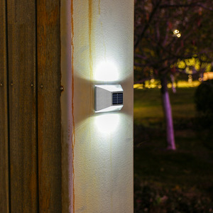 Lámpara Solar de Pared para Exteriores, Acero Inoxidable, Impermeable, Iluminación para Jardín, Valla, Patio - Product Image 4