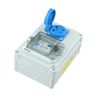 Boîte de prise murale portable étanche pour usage extérieur, distributeur d'énergie monophasé 230V 16A 1x16A3P avec RCD/MCB