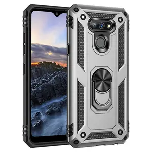 Factory Price Shockproof Armor Metal Ring Harmony 4 TPU PC Kickstand Coque Funda back cover for LG Harmony 4 case