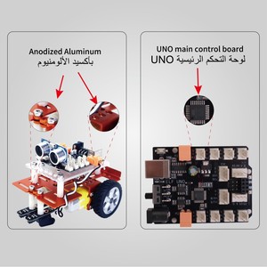 مجموعة هيكل سيارة روبوت إلكترونية تعليمية للمبتدئين، مشروع STEM ممتع للبرمجة، 14 مشروعًا ممتعًا، مناسبة للفصول الدراسية في الشرق الأوسط - Product Image 2
