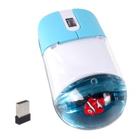 Souris ergonomique sans fil à 3 boutons pour droitier, avec capteur photoélectrique et design créatif animal flottant – Idéale pour le bureau et les cadeaux.