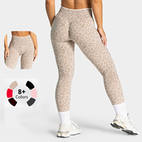 Pantalones de Yoga de Cintura Alta con Estampado de Leopardo para Mujer, Control de Abdomen sin Costuras, Ajustados, para Fitness, Deportes al Aire Libre y Running