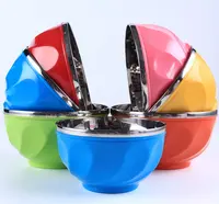 حار بيع الملونة 6 قطعة أطفال السلطانية مجموعة 15 سنتيمتر الفولاذ المقاوم للصدأ وعاء طعام