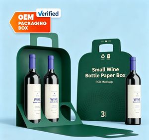 Caja de Vino de Papel Kraft Personalizable OEM/ODM, con Acabado Suave al Tacto, Asa Resistente y Impresión Personalizada - Product Image 1
