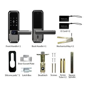 Serrure de porte intelligente en alliage d'aluminium pour commerce extérieur transfrontalier, déverrouillage par empreinte digitale, mot de passe à distance, application Cloud Tuya, Wi-Fi - Product Image 1