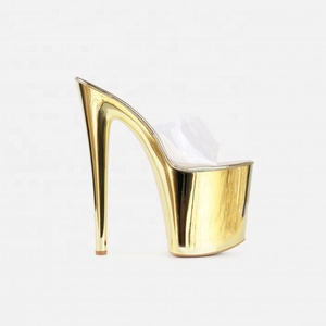 Pvc Upper Women Extreme High Stiletto Sandals on Platform Mules Sexy Party Dancer Summer High Heels <b>Shoes</b> - Product Image 4