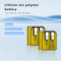 Baterai Lithium Polymer 3.7V 35mAh 451012, Sel Baterai LiPo untuk Headset Bluetooth TWS, Earbuds Nirkabel, OEM ODM, Dapat Diisi Ulang