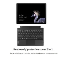 Yeni Ultra İnce Şarj Edilebilir Membran Ergonomik 7 Renkli RGB Arkadan Aydınlatmalı USB 3.0 Dokunmatik Yüzeyli Kablosuz BT 5.0 Tablet Klavyesi (Surface için)