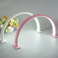 Lampe de bureau LED UV en forme de demi-lune à commande par interrupteur, protection oculaire, pour manucure, personnalisable, pour salon de beauté et usage domestique