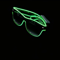 Neon Glowing LED Lunettes Light-Up Flash Clignotant Lunettes Halloween Party Discothèque Noël Pâques Graduation Noir Couleur Sac