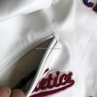 Veste bomber en laine vintage décontractée hip-hop pour homme avec broderies chenille personnalisées, imperméable et respirante pour l'hiver