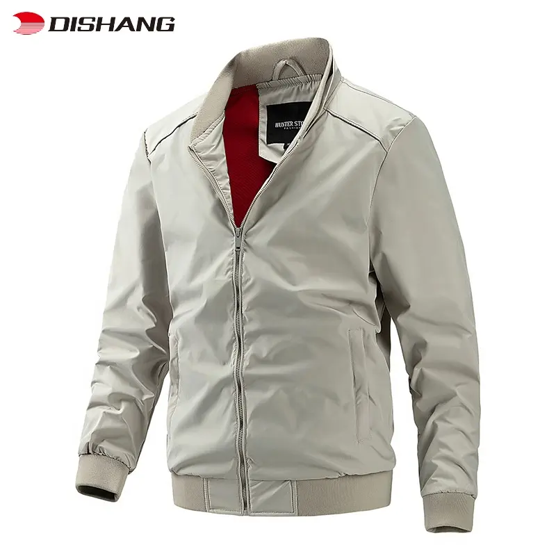 Wholesale Cheap Spring Autumn Fashion Business Casual Zipper Stand Collar Men's Jacket