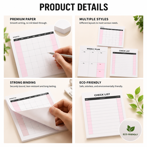 Custom Desk Planner Notepad Monthly Weekly Plan Checklist <b>Memo</b> <b>Pad</b> Task Organizer Paper Stationery for Office School Business - Product Image 2