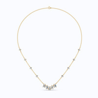 Collier multicouche tendance en zircon géométrique, pierres marquise, triangle, goutte d'eau, pendentif sourire, en acier inoxydable pour femme