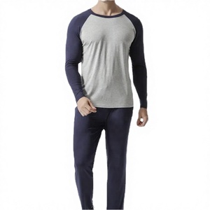 Ensemble de vêtements de détente en coton pour homme, imprimé nuage de dessin animé personnalisé, pantalon à manches longues, deux pièces, vêtements de maison OEM - Product Image 2