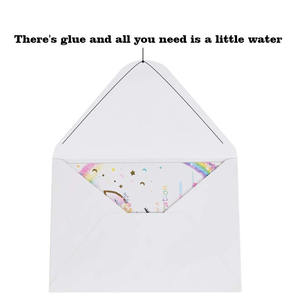 Nicro 24set Rainbow Glitter Magical Unicorn Kids Birthday Party Tarjetas de invitación de doble cara en blanco con sobres Suministros para fiestas - Product Image 3