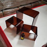 Table d'angle simple et transparente, décoration intérieure, bureau à thé, en verre acrylique, bout de canapé