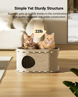 Maison pour chat d'intérieur, lit pour chat, tanière en polyester respirant et régulateur de température, design moderne, pour chat de grande taille jusqu'à 10 kg