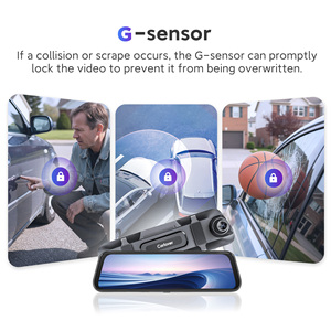 Caméra de tableau de bord pour voiture avec écran tactile double objectif 9,66 pouces 4K+4K, <span class=keywords><strong>rétroviseur</strong></span> de voiture, boîte noire, caméra de <span class=keywords><strong>rétroviseur</strong></span>, dashcam pour voiture - Product Image 5