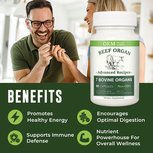 Oem/Odm Premium Runderorgaan 7 Runderorganen Capsules Energie-Immuunondersteuning Voedingssupplement 60 Capsules Volwassen Niet-Gmo Natuurlijk - Product Image 5