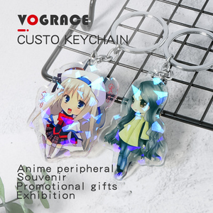 High Quality VOGRACE Cheap OEM Custom Printed Acrylic Keychain,hot Sale Cartoon Anime Plastic Clear Hologram Keychains - Product Image 2