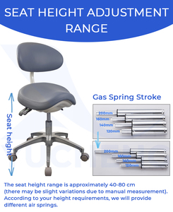 Tabouret ergonomique de clinique dentaire en cuir microfibre, chaise de dentiste/médecin en mousse haute densité - Product Image 4