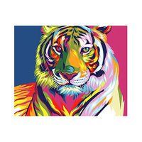 40*50cm DIY Peinture à l'huile numérique sans cadre Série d'animaux colorés Peinture par numéros