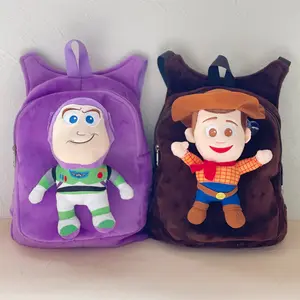 Kindergarten backpack large size Woodys and Buzzs Light year doll plush toy kids backpack birthday gift direct sale