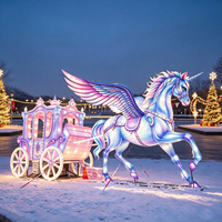 Maßgefertigte Fantasy-Einhorn-Kutsche Festival-Laternen LED-Lichter Wasserdichtes Design für Outdoor-Themenparks Feiertags-Laternenfestival