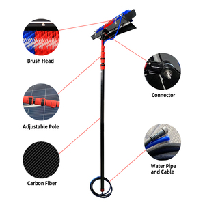 Multifit 3.5m bảng điều khiển năng lượng mặt trời làm sạch lăn bàn chải với nước và làm khô làm sạch điều khiển bởi <span class=keywords><strong>DC</strong></span> / AC điện xách tay Kính thiên văn Rod - Product Image 6