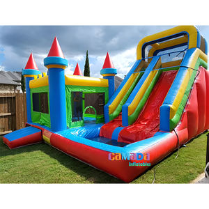 <span class=keywords><strong>Castillo</strong></span> Inflable Comercial de Diseño Moderno, Directo de Fábrica, Rojo y Azul, Combinación de Tobogán Acuático y Piscina, en Venta - Product Image 5